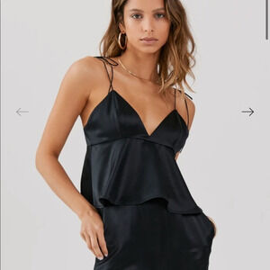 Something Navy Chloe Silky Strappy Cami in Blue